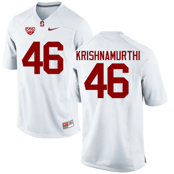 Men Stanford Cardinal #46 Sidhart Krishnamurthi College Football Jerseys Sale-White